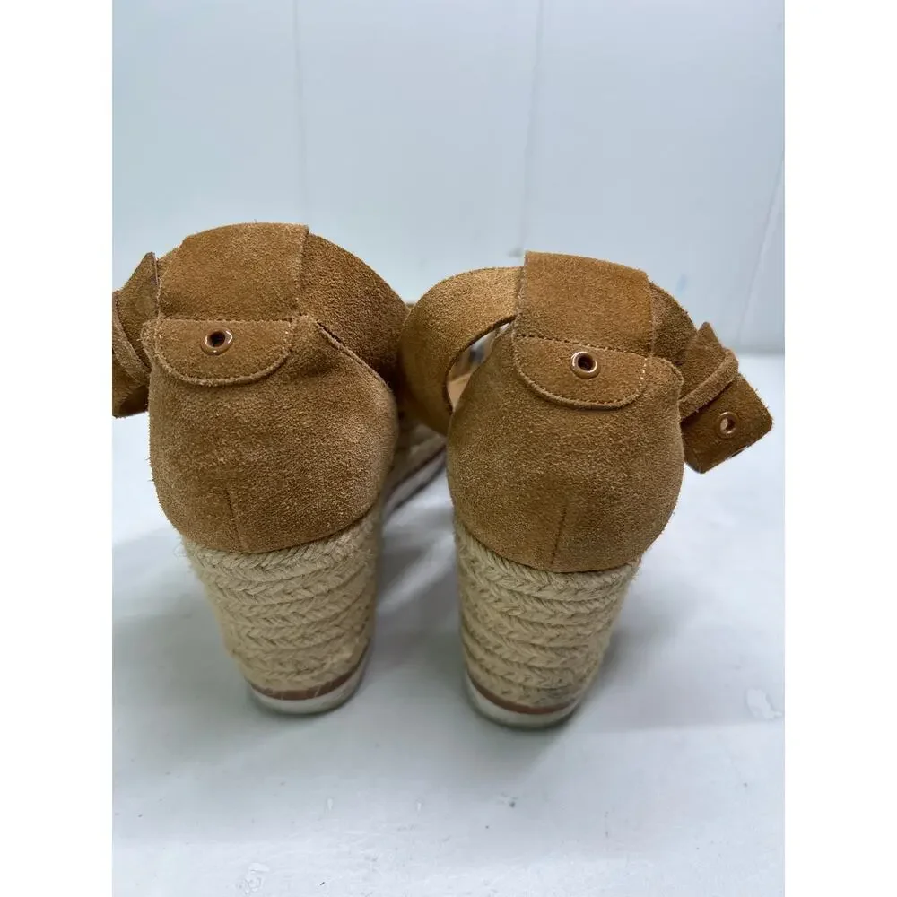 Marc Fisher Zendra Wedge Sandals In Brown. Size Women's 9.5